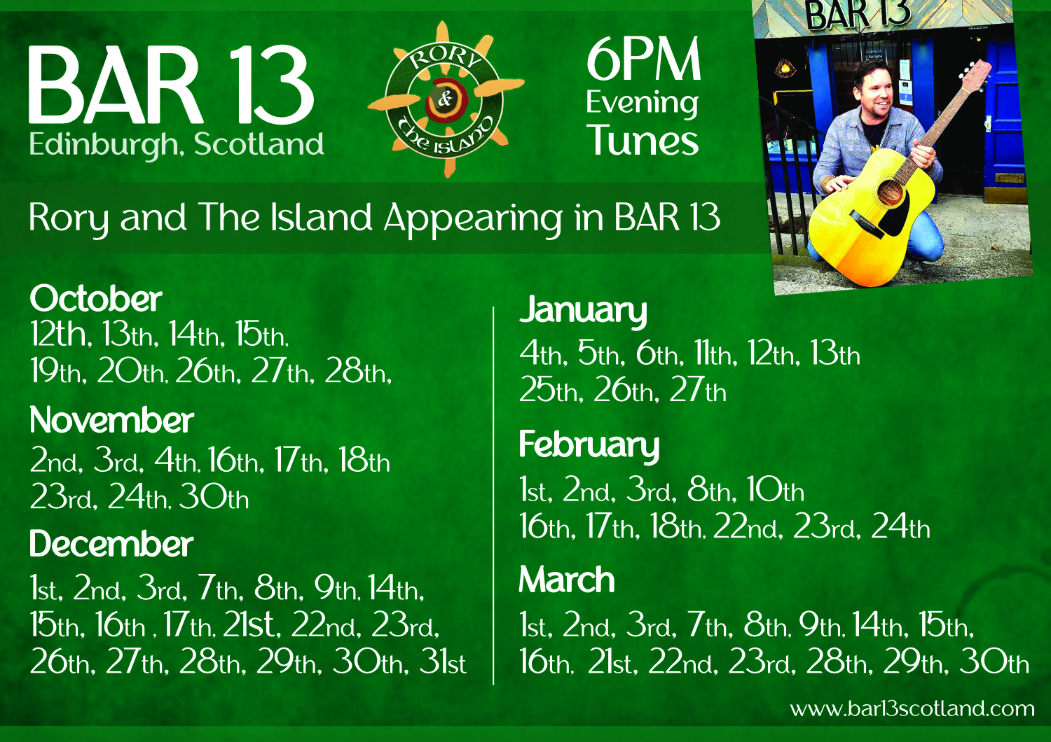 Live Music at Bar 13 from Rory & The Island